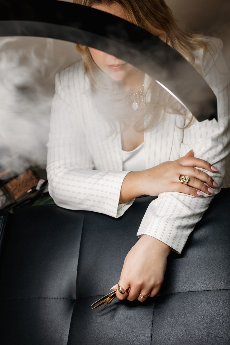 Steam rising during a hot towel treatment at LŪK House of Beauty
